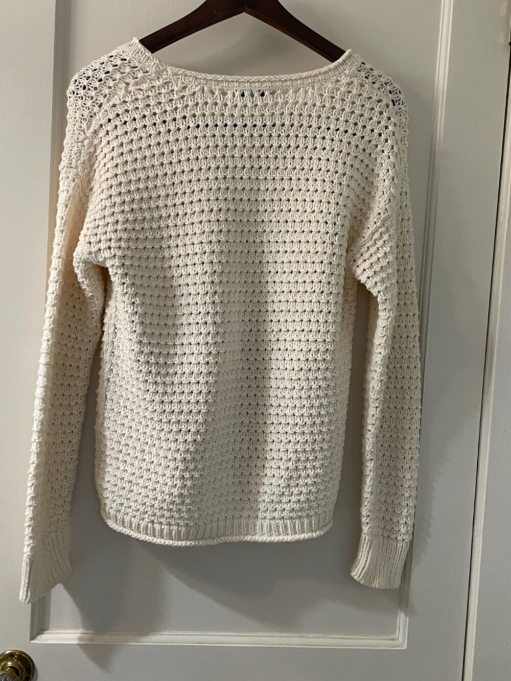 Madewell Pullover Sweater Open Stitch Austen in Cream Cotton Blend size XXS - Picture 5 of 9